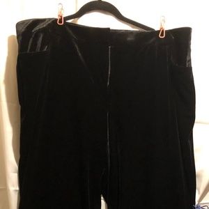 Calvin Klein Plus Wide Leg Velvet Black Pants